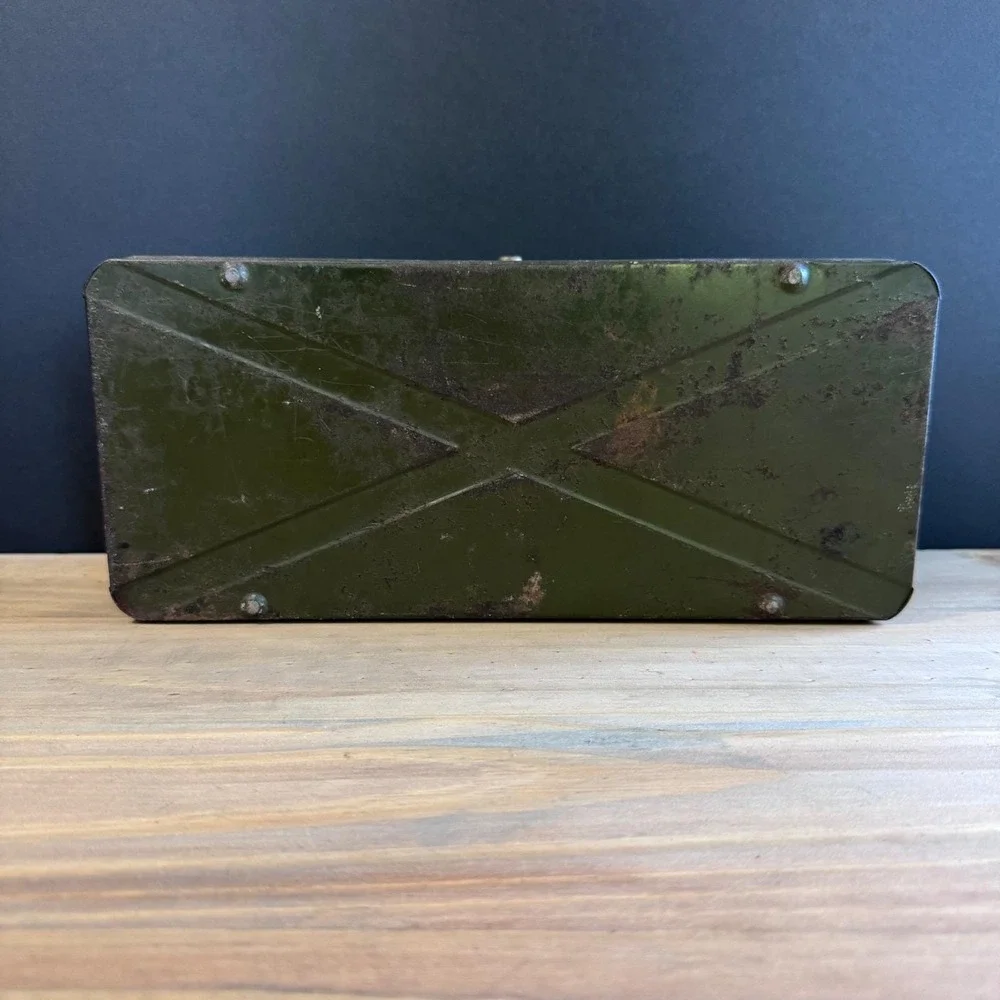 Vintage Climax Green Metal Tool Box - Industrial Mid-Century Storage Chest